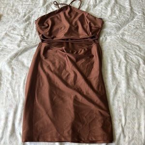 Brown halter dress
